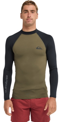 2026 Quiksilver Camisola De Manga Comprida Em Lycra Para Homem Com Proteção Solar UPF50 Everyday AQYWR03131 - Grape Leaf / Black