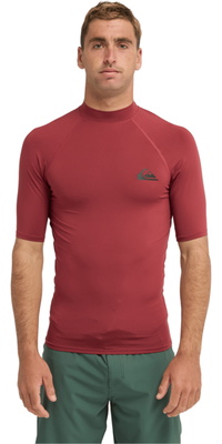 2026 Quiksilver Camisola De Manga Curta Em Lycra Para Homem Everyday UPF50 AQYWR03130 - Burnt Russet