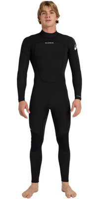 2026 Quiksilver Mens Prologue + 3/2mm Back Zip Flatlock Fato De Mergulho 25AW213514 - Black