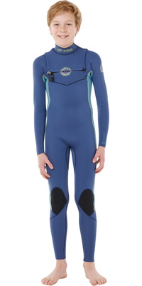 2026 Rip Curl Junior Dawn Patrol 3/2mm Chest Zip Wetsuit 147BFS - Light Navy