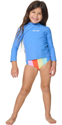 2026 Rip Curl Camisola Junior Sunshine Revival Rashie 13YJRV - Cornflower Blue