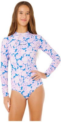 2026 Rip Curl Fato De Surf De Manga Comprida Junior Sunshine UPF 146GRV - Electric Blue