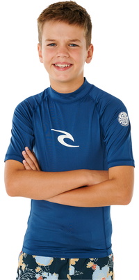 2026 Camisola De Lycra De Manga Curta Junior Waves UPF Da Rip Curl , Modelo 136BRV - Light Navy