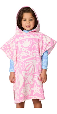 2026 Rip Curl Meninas Misto Snap Algodão Capuz Poncho Toalha 00AJTO - Pink