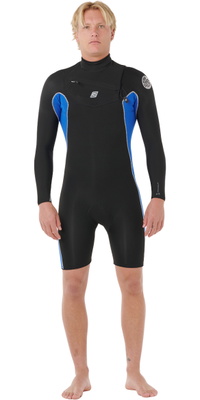 2026 Rip Curl Mens Dawn Patrol 2mm Chest Zip Long Sleeve Shorty Wetsuit 11QMSP - Electric Cobalt