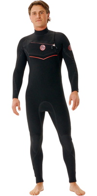 Roupa De Neoprene Rip Curl Flashbomb Fusion 3/2mm Com Zíper Chest Zip Modelo 177MFS, Black , 2026 -
