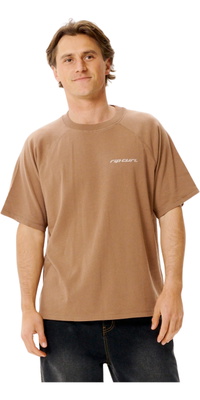 2026 Rip Curl Homem Visões Interiores Flogged Tee 0XBMTE - Mocha