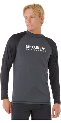 2026 Rip Curl Camisola Masculina Shock UPF De Manga Comprida Em Lycra 16GMRV - Black Marle