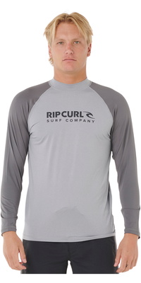 2026 Rip Curl Camisola Masculina Shock UPF De Manga Comprida Em Lycra 16GMRV - Grey Marle