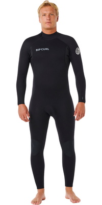 2026 Rip Curl Mens Trad 3/2mm Back Zip Fato De Mergulho 18DMFS - Black