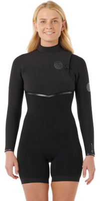 2026 Rip Curl Mulheres E-Bomb 2/ 2mm Zip Free Macacão De Manga Longa De Primavera 149WSP - Black