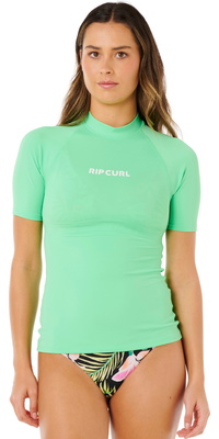 2026 Rip Curl Colete Feminino Molokai De Manga Curta Em Lycra Sólida Com FPS 19QWRV - Green
