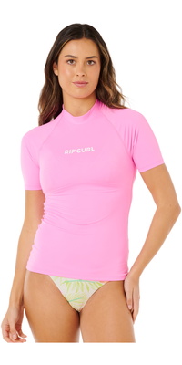 2026 Rip Curl Colete Feminino Molokai De Manga Curta Em Lycra Sólida Com FPS 19QWRV - Super Pink