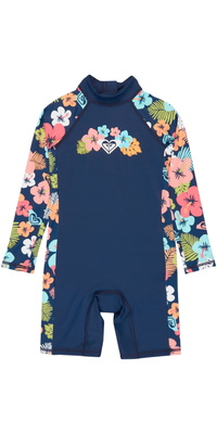 Fato De Banho UV «Morning Flower» Da Roxy Para Crianças, 2026, ERLWR03361 - Mood Indigo Morning Flowers Tw