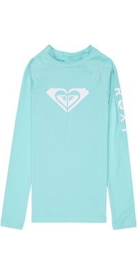 2026 Camisola De Lycra De Manga Comprida Whole Hearted Da Roxy , Para Júnior, ERGWR03490 - Aqua Splash