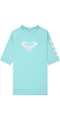 2026 Camisola De Lycra De Manga Curta «Whole Hearted» Para Júnior Da Roxy , ERGWR03491 - Aqua Splash