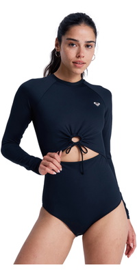 2026 Roxy Fato De Surf Feminino De Manga Comprida Para Praia Essential ERJWR03935 - Anthracite