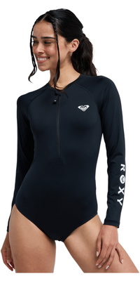 2026 Roxy Essenciais Femininos Manga Comprida Front Zip Fato De Surf ERJWR03906 - Anthracite