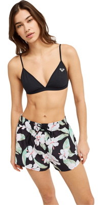2026 Calções De Surf Femininos «No Bad Waves» Da Roxy , Modelo PRT, Código ERJBS03339 - Anthracite Spring Charming