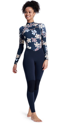 2026 Roxy Mulheres Swell Natural 3/2mm Back Zip Fato De Mergulho 26BW213511 - Flower
