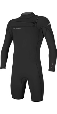 2026 ONeill Mens Hammer 2mm Long Sleeve Chest Zip Shorty Wetsuit 4928 - Black