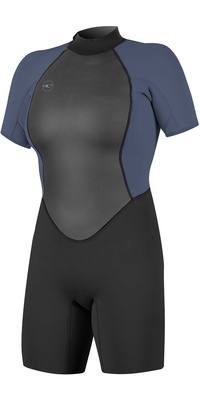 2025 Oneill Feminino Reactor Ii 2mm Back Zip Shorty Fato De Mergulho 5043 - Black / Mist