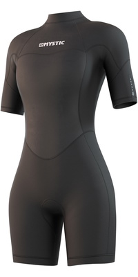 Mystic Mulher Brand 3/2mm Back Zip Shorty Fato De Mergulho 210323 - Black