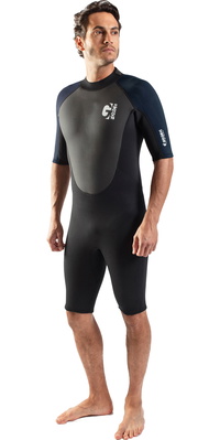 2026 Gul Mens G-Force 3mm Back Zip Shorty Fato De Mergulho GF3305-B7 - Black / Navy