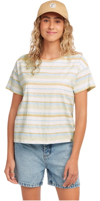 2026 ONeill Mulher Originais Listrado Boxy Camiseta 1850251 - Blue Originals Tee Stripe
