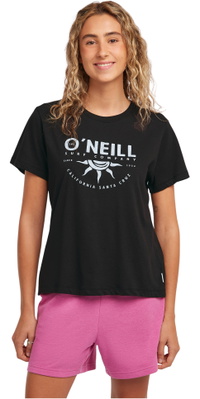 2026 O'Neill Mulher Impressão Frontal T-Shirt 1850265 - Black Out