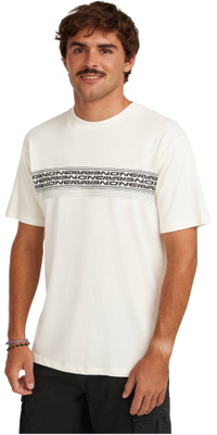 2026 ONeill Homem Logotipo Listrado T-Shirt 2850362 - Snow White