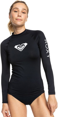 2026 Roxy Womens Whole Hearted Long Sleeve Rash Vest ERJWR03547 - Anthracite
