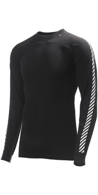 2026 Helly Hansen Lifa Stripe Crew Neck Base Layer Top 48800 - Black