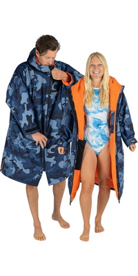 2025 Dryrobe Advance Manga Comprida Mudança Robe V3 DALSV3 - Azul Camo / Orange