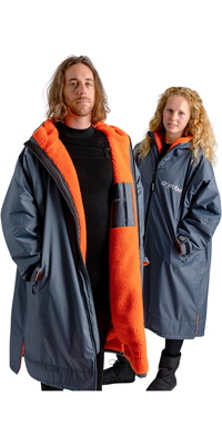 2026 Dryrobe Advance Roupão De Troca De Roupa De Manga Comprida DALSV3 - Cinza Escuro / Orange