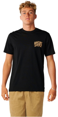 2026 Rip Curl Homem T-Shirt Artisticamente Confeccionado Streamline 13OMTE - Black