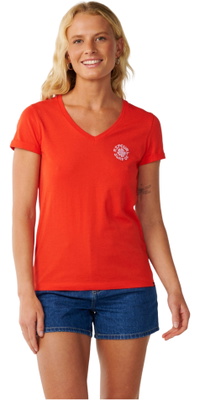 2026 Rip Curl Mulher Onda De Festa Camiseta Em V 0Q5WTE - Red