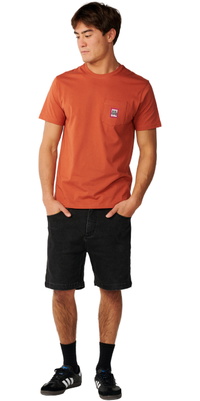 2026 Rip Curl Mens Streamline Pocket Badge T-Shirt 13TMTE - Baked Clay