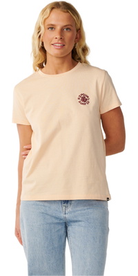 2026 Rip Curl Mulher Onda De Festa Camiseta De Manga Curta 0Q4WTE - Light Apricot