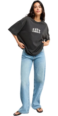 2026 Roxy Mulher Camiseta Oversize Lavada Talloversize ERJZT06150 - Anthracite