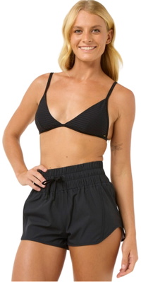 2026 Rip Curl Calções De Banho De Cintura Alta Retro Volley 3 Para Mulher 01QWBO - Black