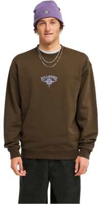 2026 Billabong Homem Burleigh Crew Suéter EBYFT00182 - Dark Cedar