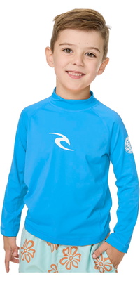 2026 Rip Curl Toddler Waves UPF Long Sleeve Rash Vest 12VTRV - Blue Gum