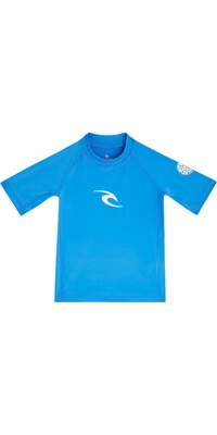 2026 Camiseta De Lycra De Manga Curta Com Padrão De Ondas Para Crianças Da Rip Curl , Com Proteção UPF, 136TRV - Blue Gum