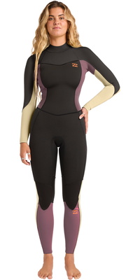 2026 Billabong Womens Synergy 5/4mm Back Zip Wetsuit 24BW211604 - Grey Violet
