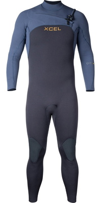 2026 Xcel Mens Comp + 3/2mm Chest Zip Wetsuit MN32CPC4 - Black / Blue Nights
