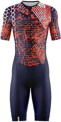 2026 Fato De Triatlo Masculino HUUB , Modelo Collage, COLTSNO - Navy / Laranja