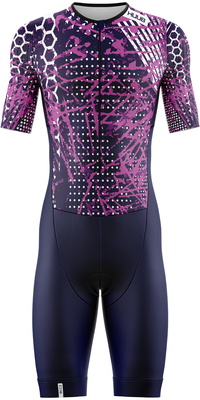 Fato De Triatlo Feminino HUUB 2026 Collage COLTSNP - Navy / Rosa