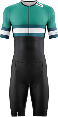2026 Fato De Triatlo Feminino Tri Band Da HUUB Pro TRIBPTSTG - Teal / Green