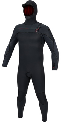 2026 ONeill Homem Hyperfreak Fire+ 5/4mm Chest Zip Com Capuz Fato De Neopreno 5725 - Black